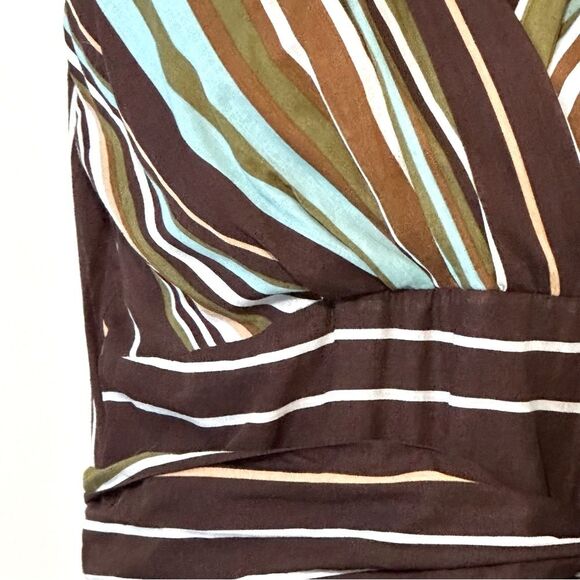 Rabbit Designs Women’s Flattering V-Neck Dress SZ 12 Sleeveless Striped Lined - Picture 7 of 14